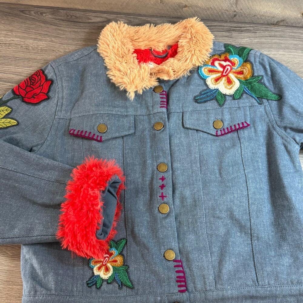 Natural Life Tara Embroidered Jacket Size S Floral Embellished Bohemian Dopamine - Picture 8 of 12